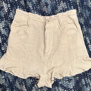 Women's Ruffle Tan Shorts